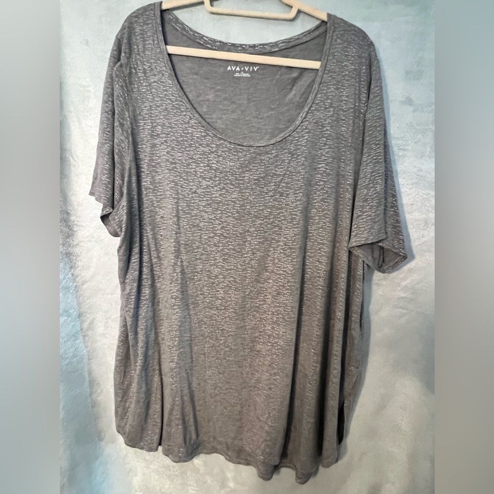 Ava & Viv T-Shirt 3X Silver
